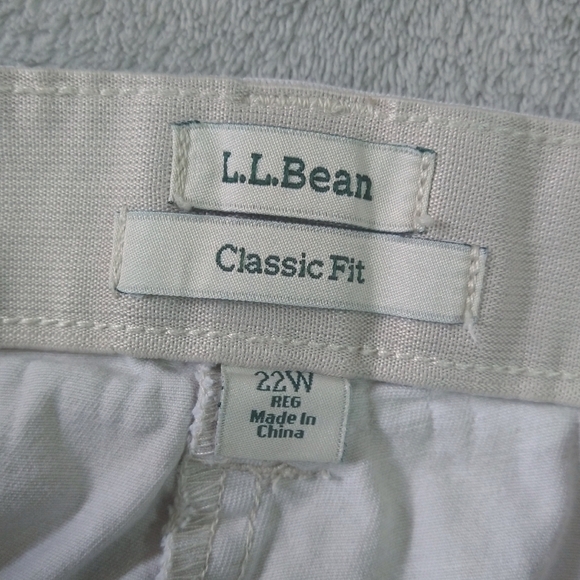 L.L. Bean Flint Gray Easy Stretch Twill Crop Pant Elastic Waistband Classic Fit - Picture 7 of 9